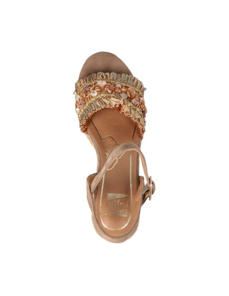 O-Joo Geri Flower sandalo con zeppa in corda